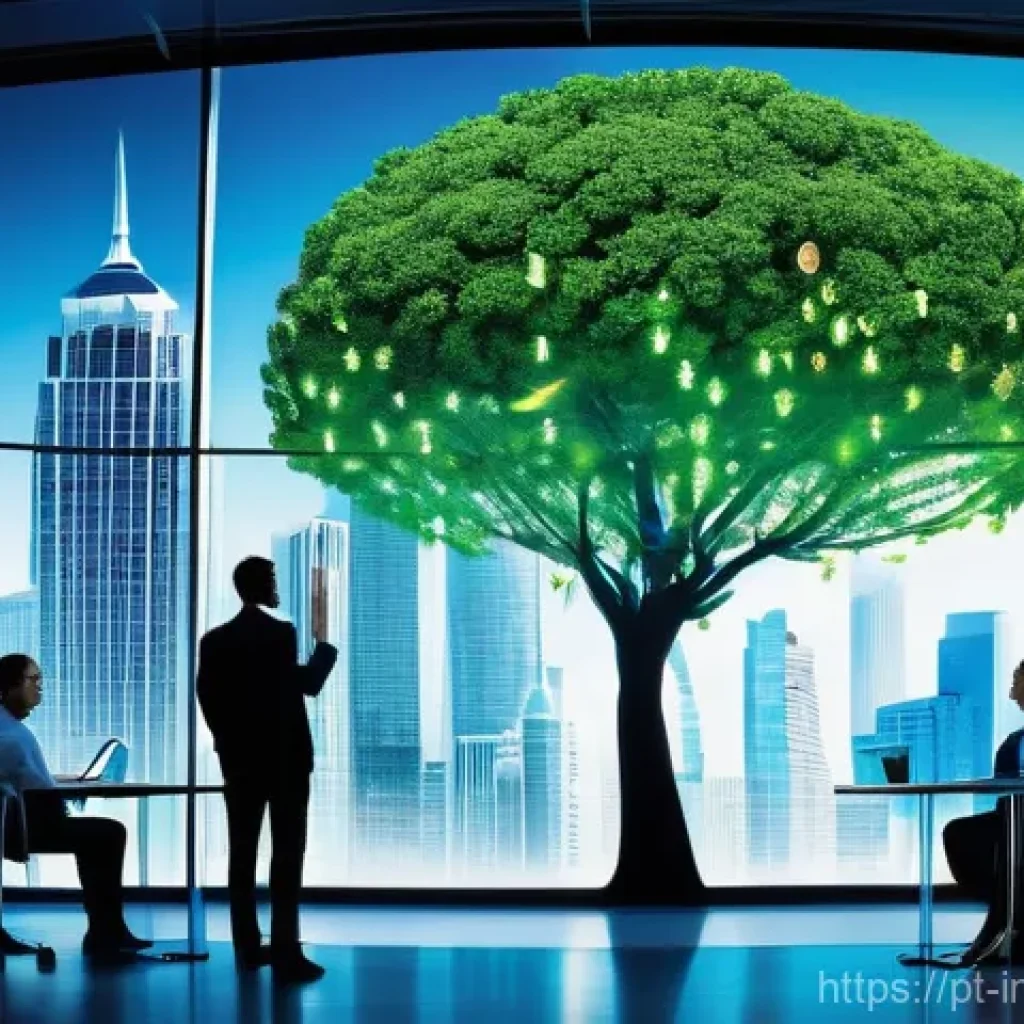 대체투자 포트폴리오에서의 카테고리별 투자 - **Prompt:** A dynamic, high-tech visualization of innovation meeting finance in the world of Private...